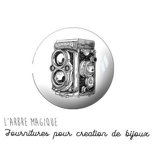Caméra appareil photo smile 2 cabochons fantaisie en verre ref1071-18 mm 