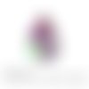 Cabochon à coller goutte en verre 18x25 mm theme floral violet vert blanc g027 