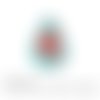 Cabochon à coller goutte en verre 18x25 mm theme mandala turquoise rouge g031 