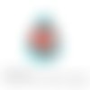 Cabochon à coller goutte en verre 18x25 mm theme mandala turquoise rouge g030 