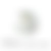 Cabochon à coller thème oiseau couple trefle blanc vert verre 25 mm - ref 707 