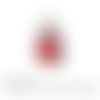 Cabochon à coller goutte en verre 18x25 mm theme chouette coeur rouge  g024 