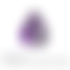Cabochon à coller goutte en verre 18x25 mm theme arbre blanc fond violet g022 