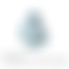 Cabochon à coller goutte en verre 18x25 mm theme floral blanc bleu g016 