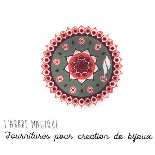Cabochon à coller thème mandala bouddha zen mantra - ref 1013 en verre 