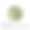 Cabochon à coller thème dessin fleur vert kaki verre 25 mm - ref 1009 
