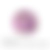 Cabochon à coller thème dessin fleur rose violet fushia verre 25 mm - ref 1008 
