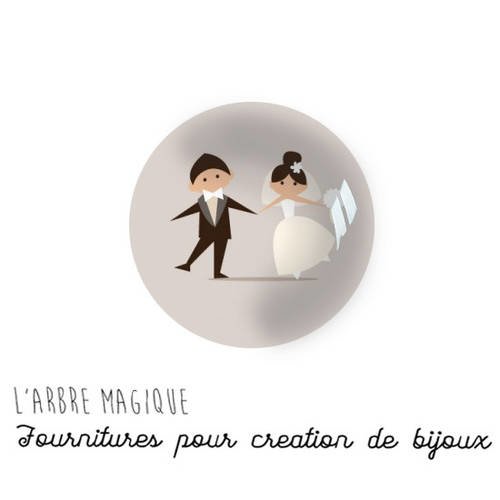 Mariage mariée wedding love 2 cabochons fantaisie en verre ref1000-18 mm thème message love 