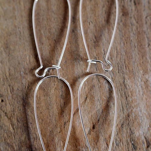 Long support boucles d'oreilles dormeuses 33 mm métal argent par 10 