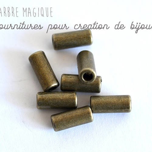 Perle en métal laiton bronze tube dimensions : 11x5.5 