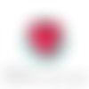 Cabochon à coller thème maman turquoise rouge en verre 25 mm - ref 938 