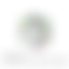 Cabochon à coller thème love petits coeurs vert violet bleu en verre 25 mm - ref 890 