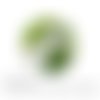 Cabochon à coller thème fleurs blanc vert printemps en verre 25 mm - ref 848 