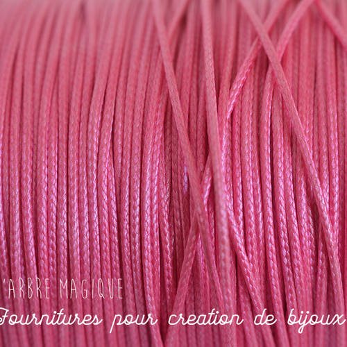 Cordon polyester couleur rose fushia 1 mm diamètre 1 metre 