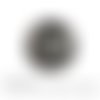 Cabochon à coller thème petit pois blanc noir  en verre 25 mm - ref 794 