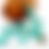 Lot perle turquoise bleu facette ovale verre transparent reflet ab vendue par lot de 10 