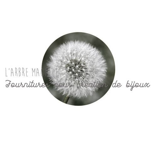 Cabochon fantaisie 25 mm  *réalisation artisanale" ref 612 pissenlits dandelions 