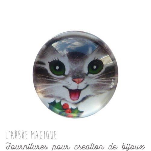 Cabochon fantaisie 25 mm  *réalisation artisanale" ref 604 petit chat 