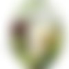 Cabochon fantaisie 18x25 mm fleur *réalisation artisanale" 1825c550 