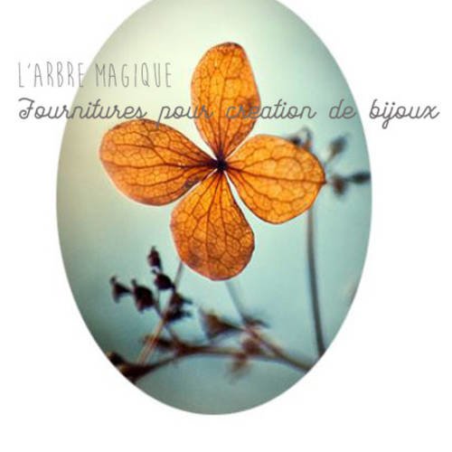 Cabochon fantaisie 18x25 mm fleur *réalisation artisanale" 1825c522 