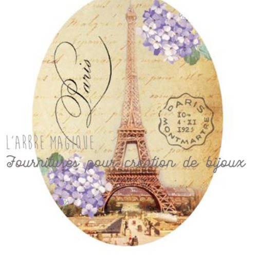 Cabochon fantaisie 18x25 mm paris  *réalisation artisanale" 1825c479 