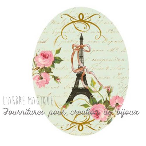 Cabochon fantaisie 18x25 mm paris  *réalisation artisanale" 1825c476 