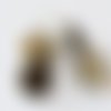 4 supports boucles d'oreilles dormeuse à cabochon 14 mm bronze 