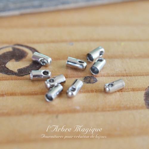 Embouts cordons argent 2.1 mm x 50 