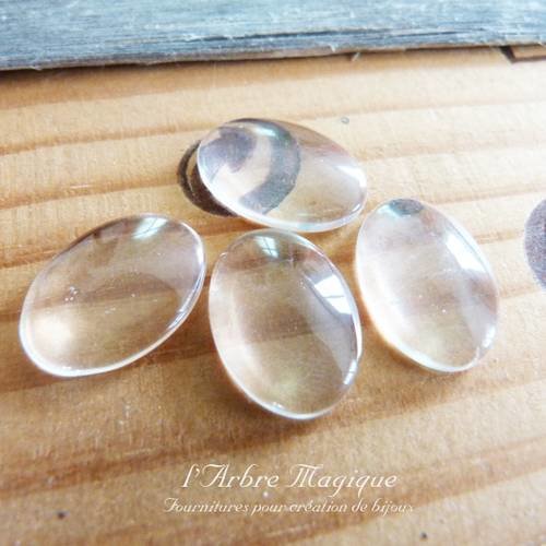 Cabochon en verre ovale 13x18 mm x 10 