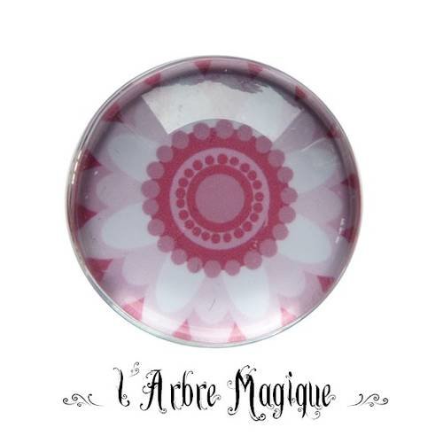 Cabochon  rond 25 mm fantaisie ref34