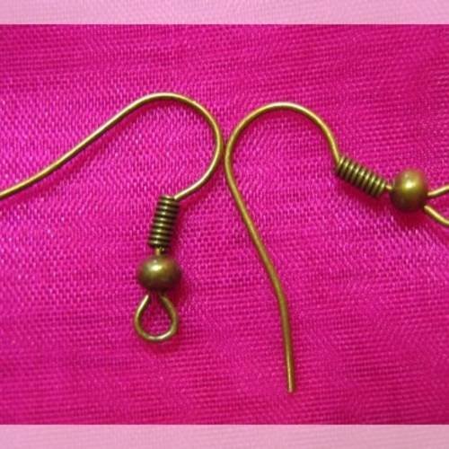 24 supports boucles d'oreilles bronze crochet 17 mm vendu par 12 paires 