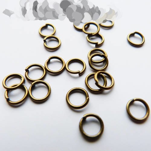 20 anneaux couleur laiton bronze ouverts 5 mm 