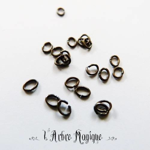 50 anneaux bronze ovals mm