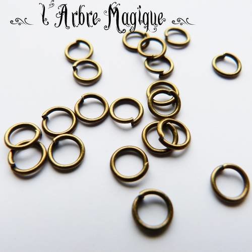 50 anneaux bronze 5 mm