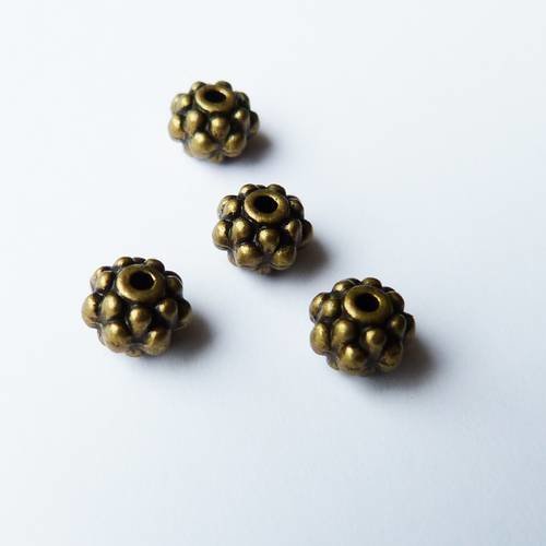 Perles bronze fleur fantaisie x 10