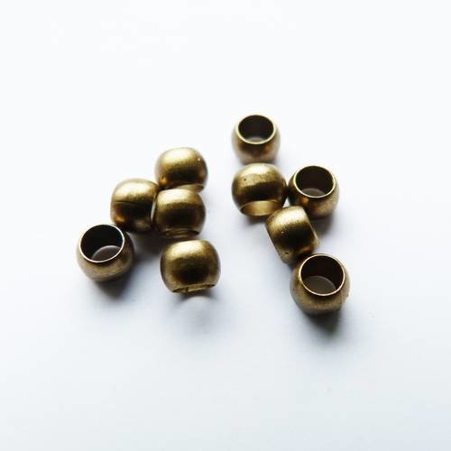 10 perles à écraser bronze 4mm