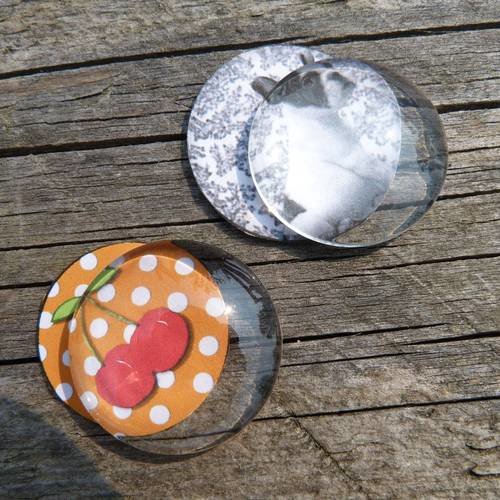 Cabochon en verre rond 20 mm transparent vendu par 10 unités