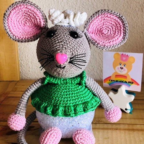 Veilleuse lumineuse souris crochet bébé, cadeau idéal naissance, cadeau anniversaire, chambre d'enfant, objet de décoration