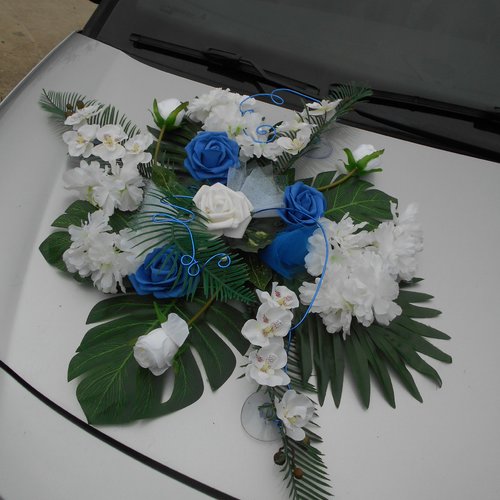 Commande réservée pour aurore - décoration de voiture - bouquet de mariée - boutonnières et bracelets enfants