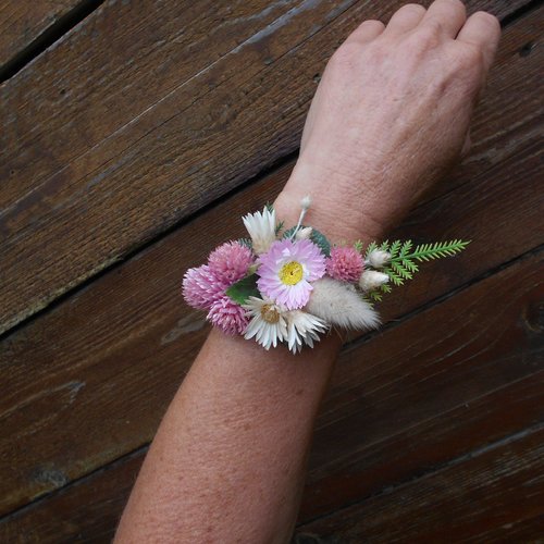 Bracelet fleurie en fleurs séchées - eva