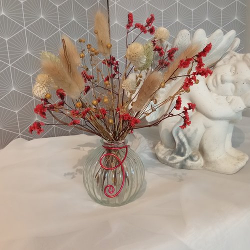 Bouquet de fleurs séchées - avec son vase
