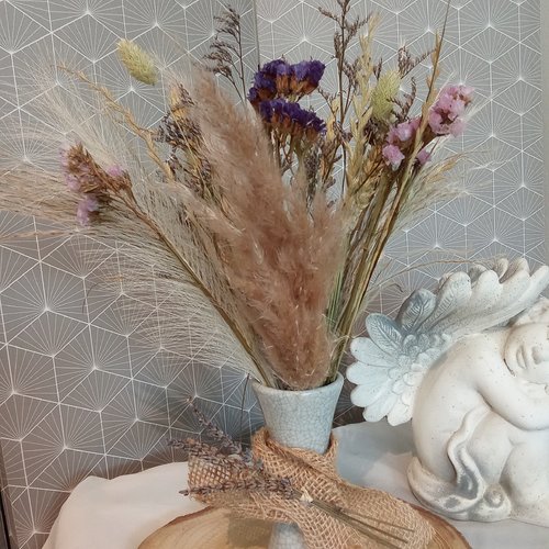 Bouquet de fleurs séchées - avec son vase