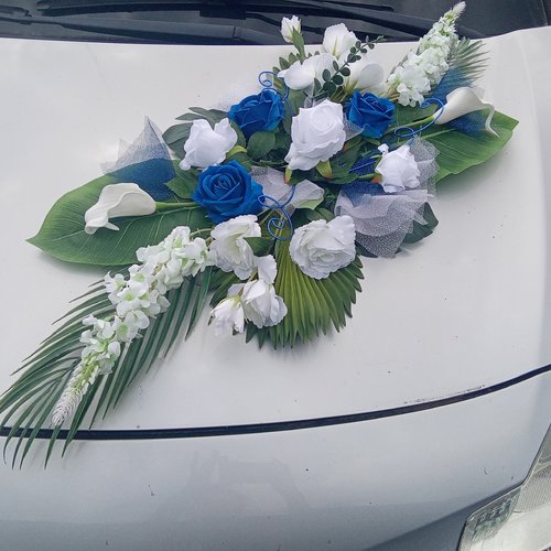 Décoration de voiture pour mariage - bleu roi et bleu marine