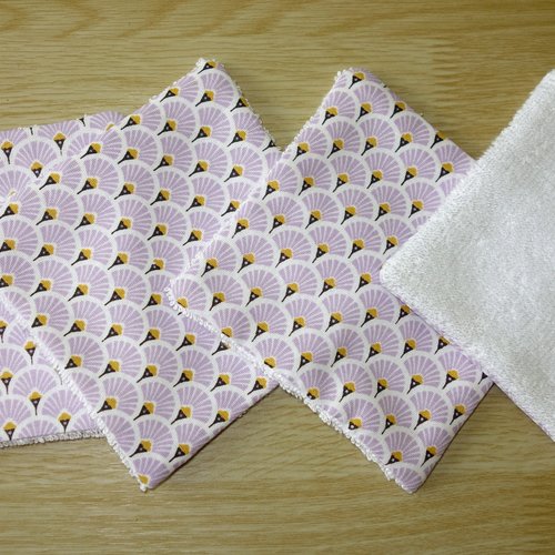 Lingettes démaquillantes lavables en coton et éponge de bambou / vendue à l'unité / femme ou bébé / éventails