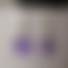 Boucle d'oreilles papillon violet, boucle d'oreilles en acier inoxydable, résine transparente