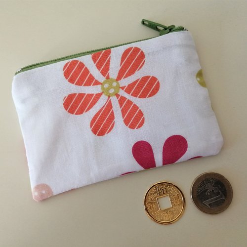 Petit porte-monnaie de poche / accessoires de sac à main / style fleurs / cadeau pour elle / petite trousse / étui / motifs géométriques