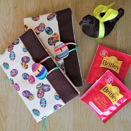 Porte sachet de thé oeufs de pâques / chocolat / portefeuille / pochette / organiseur / rangement de thé