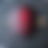 Barrette - broche à cheveux noire motif cthulhu (lovecraft) / pieuvre rouge
