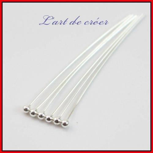 10 clous tete ronde ( boule ) argent 925 , 30mm 