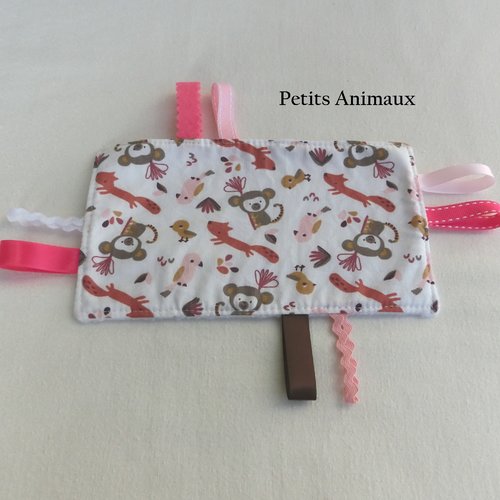 Couverture Doudou Bébé Ultra-douce – 26x26 Cm, 100% Coton, étiquettes Sensorielles – De 0 à 2 Ans – Cadeau Naissance